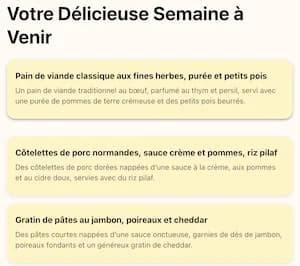 Planifiez vos menus de la semaine en 2 minutes